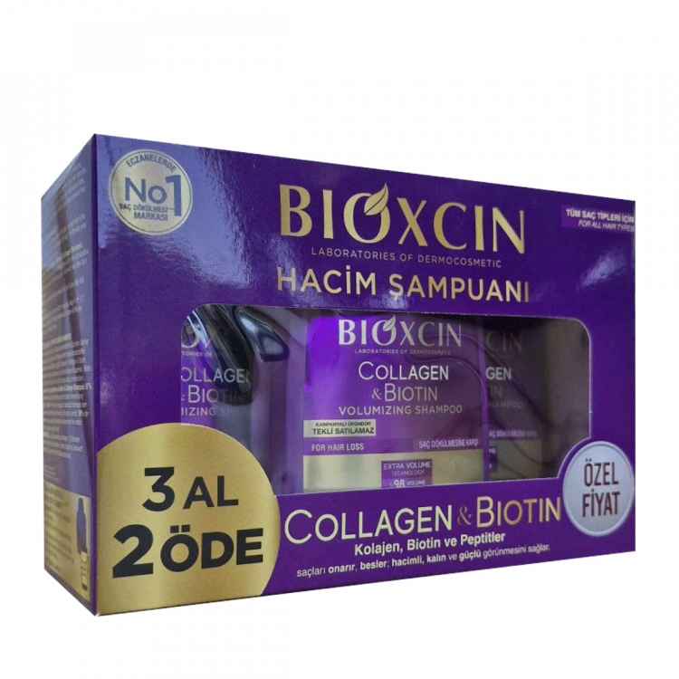 Bioxcin Collagen Biotin Saç Dökülmesine Karşı Şampuan 300 ml- 3 Al 2 Öde