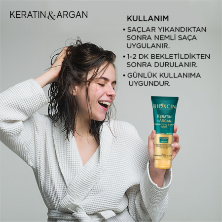 Bioxcin Keratin ve Argan Onarıcı Saç Bakım Kremi