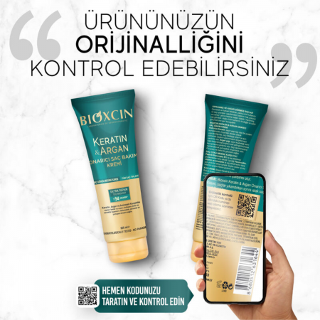 Bioxcin Keratin ve Argan Onarıcı Saç Bakım Kremi