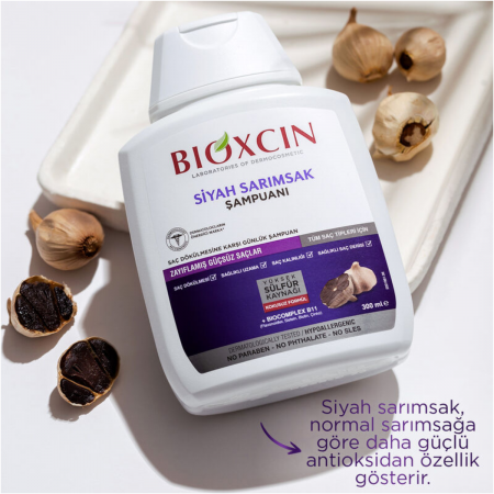 Bioxcin Saç Dökülmesine Karşı Siyah Sarımsak Şampuanı 300 ml - 3 Al 2 Öde