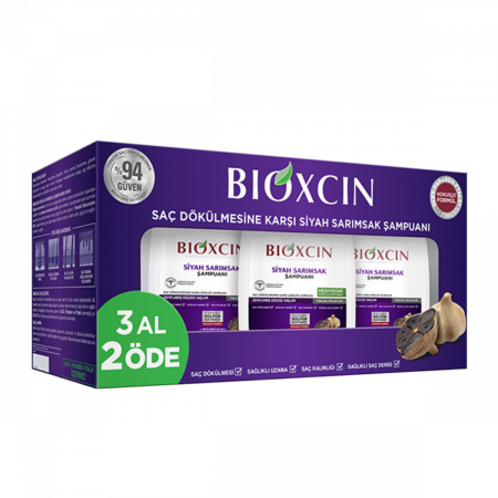 Bioxcin Saç Dökülmesine Karşı Siyah Sarımsak Şampuanı 300 ml - 3 Al 2 Öde
