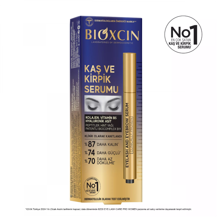 Bioxcin Kolajen ve Hyaluronik Asit İçerikli Kaş ve Kirpik Serumu