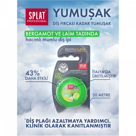 Splat Professional Bergamot ve Limon Aromalı Hacimli Diş İpi 30 mt Splat Professional Bergamot ve Limon Aromalı Hacimli Diş İpi 30 mt