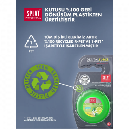 Splat Professional Bergamot ve Limon Aromalı Hacimli Diş İpi 30 mt Splat Professional Bergamot ve Limon Aromalı Hacimli Diş İpi 30 mt