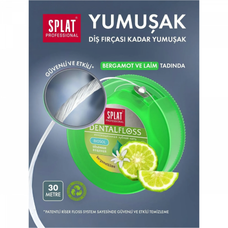 Splat Professional Bergamot ve Limon Aromalı Hacimli Diş İpi 30 mt Splat Professional Bergamot ve Limon Aromalı Hacimli Diş İpi 30 mt