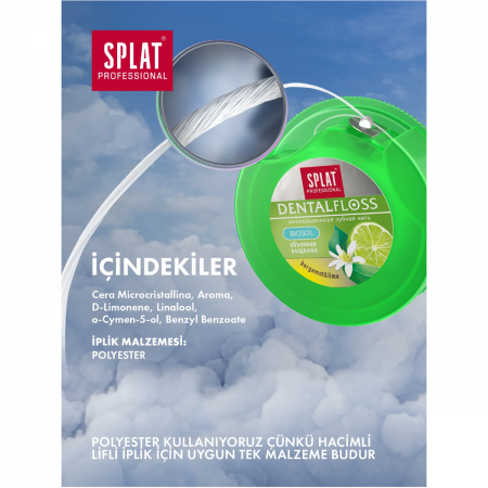 Splat Professional Bergamot ve Limon Aromalı Hacimli Diş İpi 30 mt Splat Professional Bergamot ve Limon Aromalı Hacimli Diş İpi 30 mt