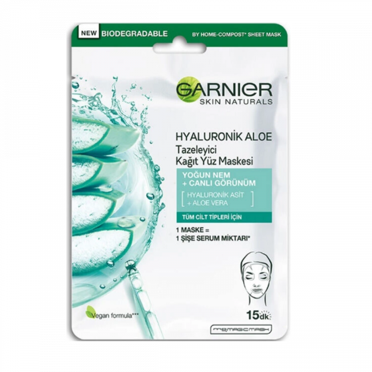Garnier Hyaluronik Aloe Tazeleyici Kağıt Yüz Maskesi