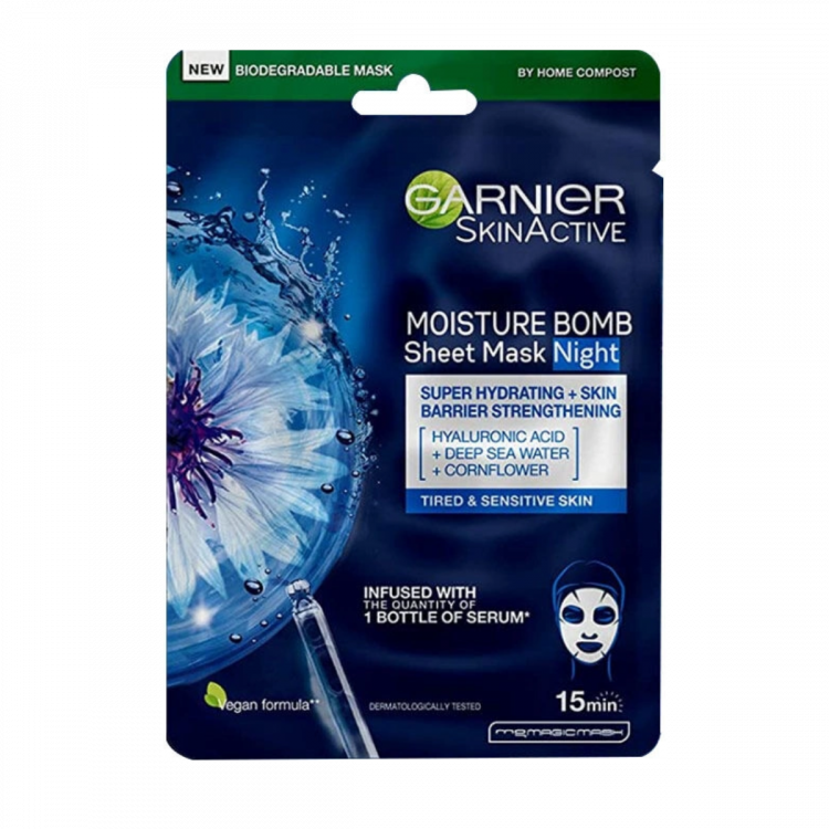 Garnier Nem Bombası Gece Kağıt Yüz Maskesi