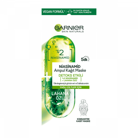 Garnier Niacinamide Detoks Etkili Ampul Kağıt Maske