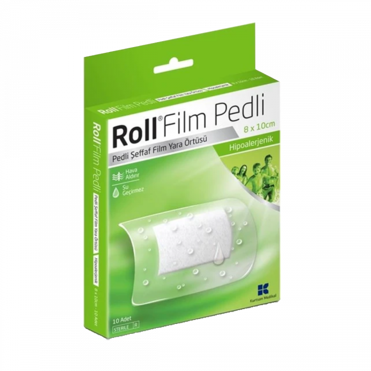 Roll Film Pedli 8 x 10 cm Steril Yara Örtüsü Su Geçirmez 10'lu