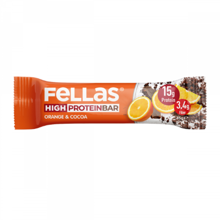 Fellas Yüksek Protein Bar Portakal & Kakao 45g Fellas Yüksek Protein Bar Portakal & Kakao 45g
