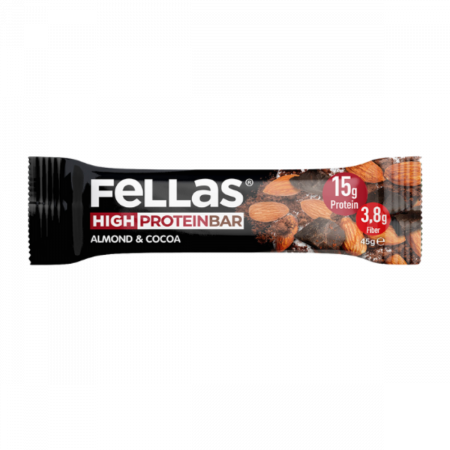 Fellas Yüksek Protein Bar Badem ve Kakao 45g x