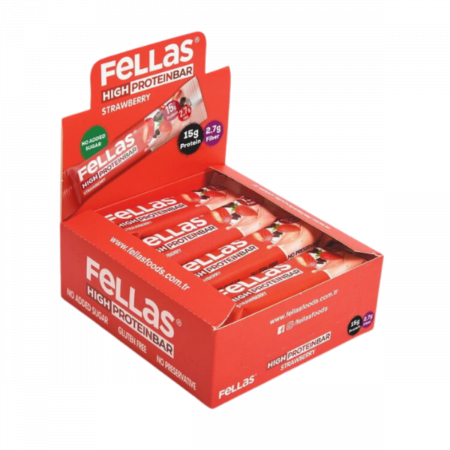 Fellas Yüksek Protein Bar Çilekli 45g x
