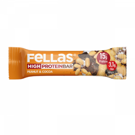 Fellas Yüksek Protein Bar Yer Fıstığı ve Kakao 45g x