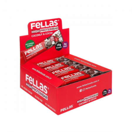 Fellas Yüksek Protein Bar Hindistan Cevizi ve Kakao 45g x