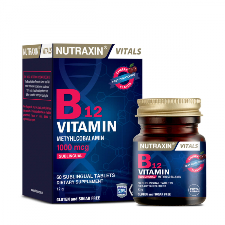 Nutraxin Vitamin B12 1000 mcg Dil Altı Nutraxin Vitamin B12 1000 mcg Dil Altı