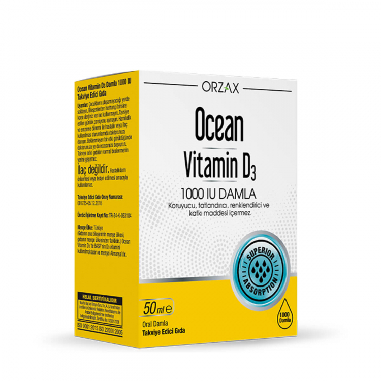 Ocean Vitamin D3 1000 IU Damla 50 mL Ocean Vitamin D3 1000 IU Damla 50 mL