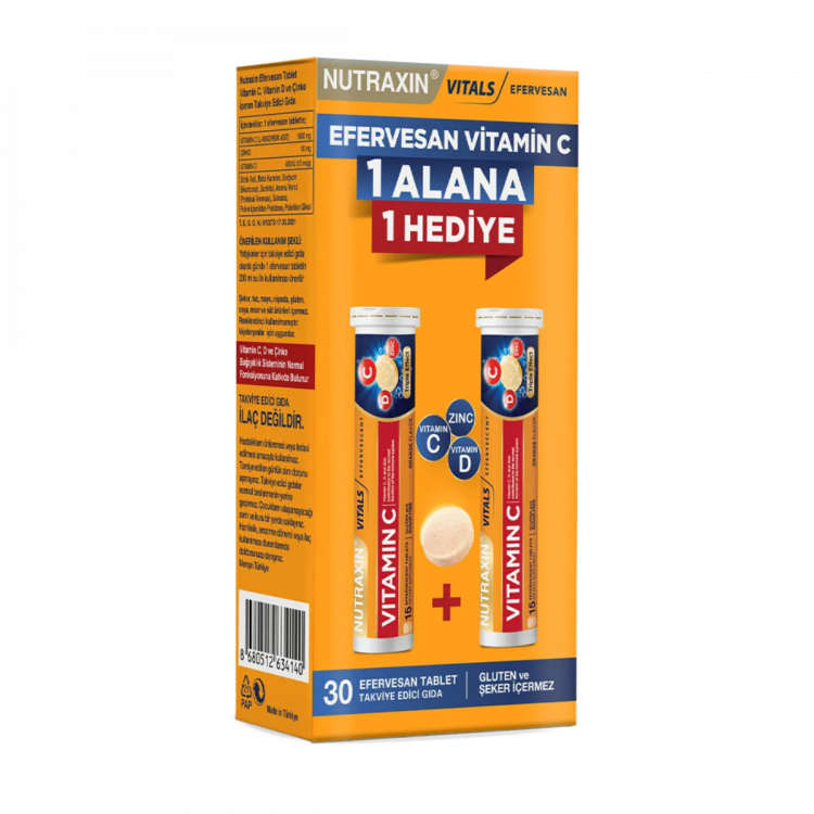 Nutraxin Vitamin C 1 Alana 1 Bedava Efervesan Nutraxin Vitamin C 1 Alana 1 Bedava Efervesan