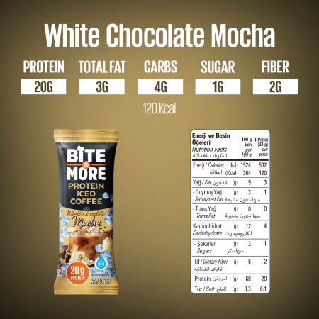 Bite More Proteinli Soğuk Kahve White Chocolate Mocha 33 gr