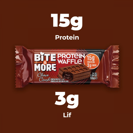 Bite More Proteinli Waffle Çikolata Kremalı Kakaolu 55 g