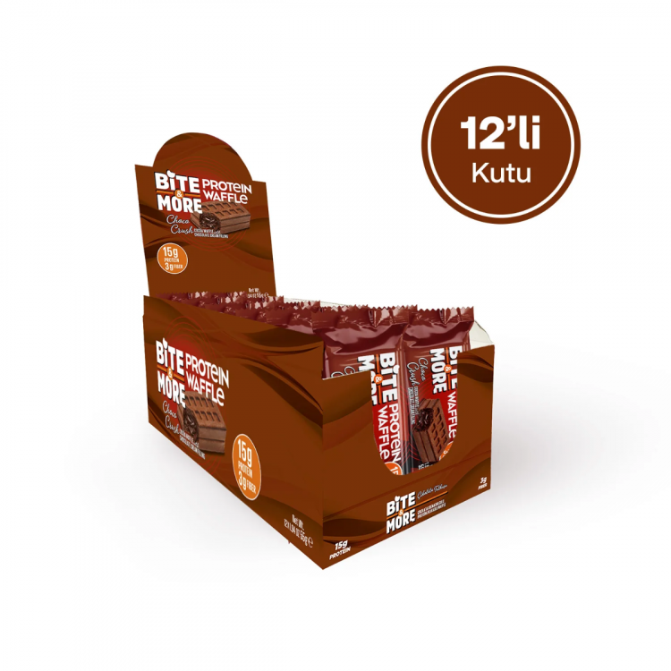 Bite More Proteinli Waffle Çikolata Kremalı Kakaolu 55 g Bite More Proteinli Waffle Çikolata Kremalı Kakaolu 55 g