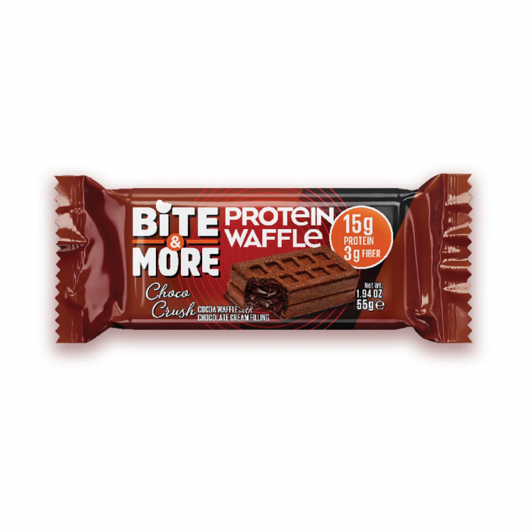 Bite More Proteinli Waffle Çikolata Kremalı Kakaolu 55 g Bite More Proteinli Waffle Çikolata Kremalı Kakaolu 55 g