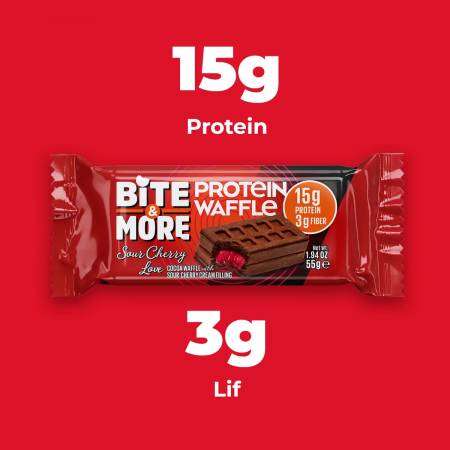 Bite More Proteinli Waffle Kek Vişne Kremalı Kakalolu 55 g