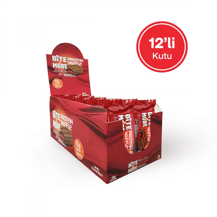 Bite More Proteinli Waffle Kek Vişne Kremalı Kakalolu 55 g Bite More Proteinli Waffle Kek Vişne Kremalı Kakalolu 55 g