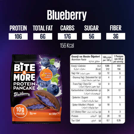 Bite More Proteinli Pankek Blueberry 50 gr