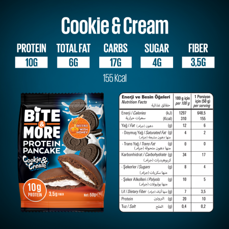 Bite More Proteinli Pankek Cookie Cream 50 gr