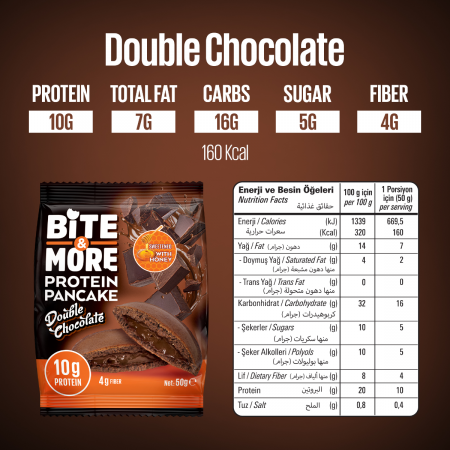 Bite More Proteinli Pankek Double Chocolate 50 gr