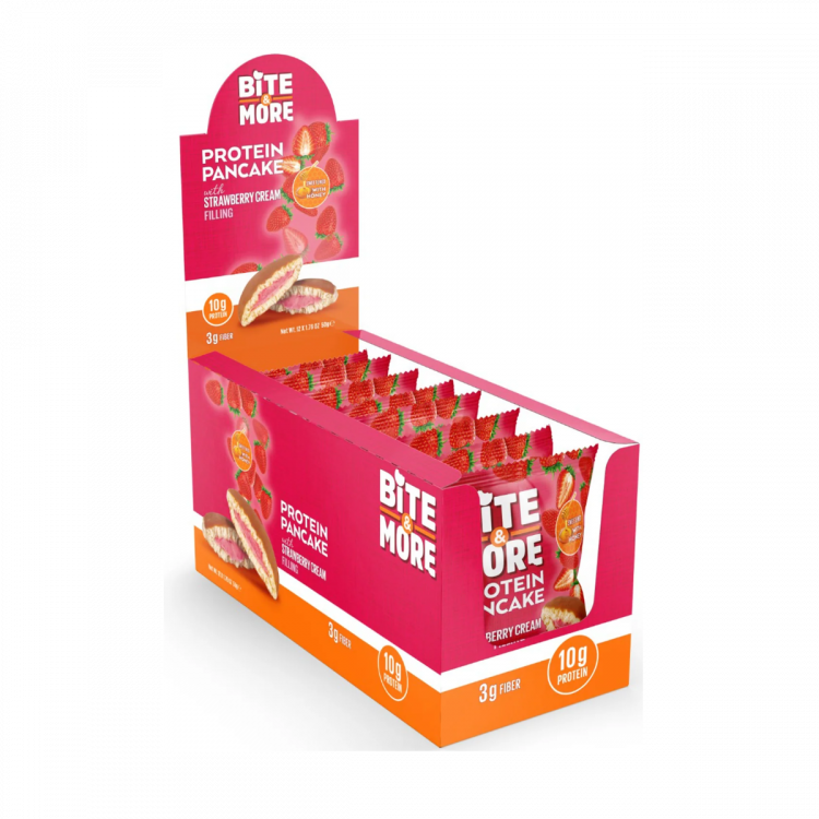 Bite More Proteinli Pankek Strawberry 50 gr