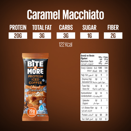 Bite More Proteinli Soğuk Kahve Caramel Macchiato 33 gr