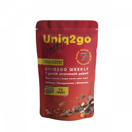 Uniq2go Weekly Kakaolu & Bademli Proteinli Meyve Bar 50 gr