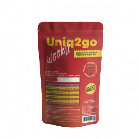Uniq2go Weekly Kakaolu & Bademli Proteinli Meyve Bar 50 gr